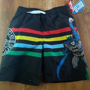 NWT Justice League Boys Batman Superman Swim Trunk Shorts